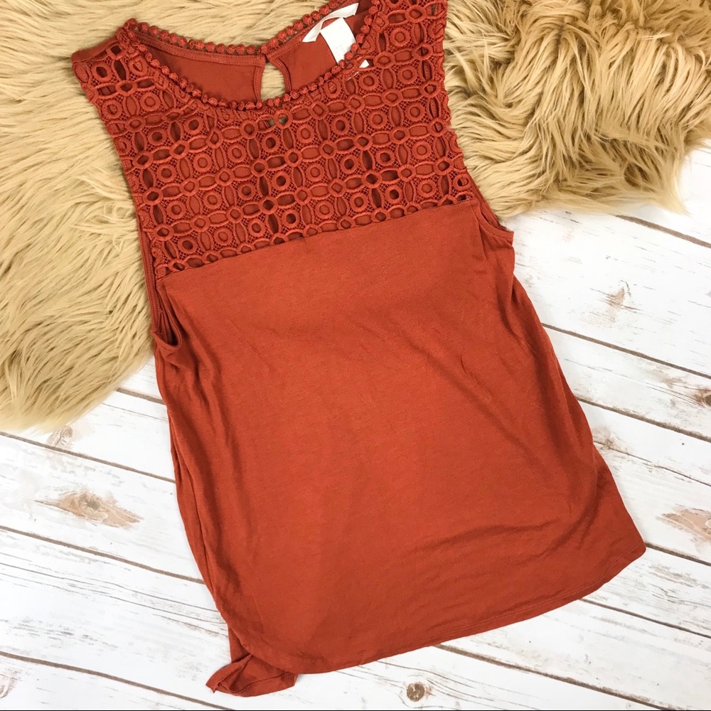 H&M rustic, embroidered tank top